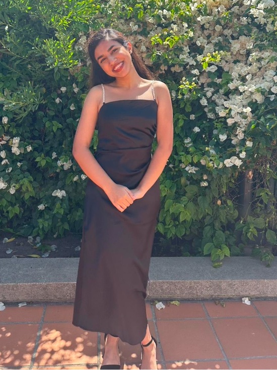 Papermoon Dresses & Skirts - Papermoon Black Midi Slip Dress with Beaded Straps